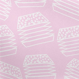 White Flat Line Geometric Burg Pongee