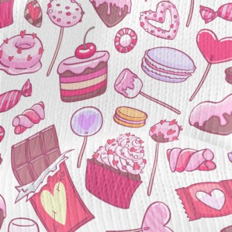 Pink Heart Dessert Candy Stretch Jersey