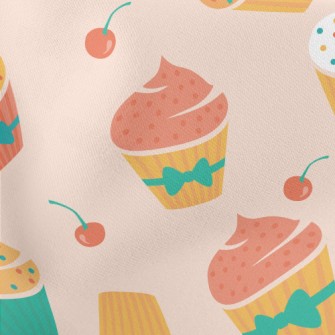 Colorful Powdered Sugar Cherry Lightweight Cotton Poplin