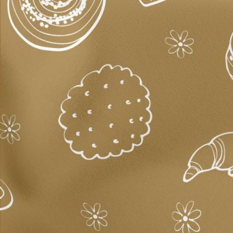 Bread Cookies And Flowers Lightweight Cotton Poplin