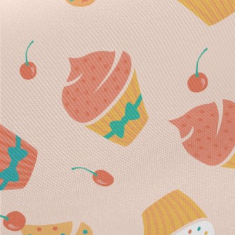 Colorful Powdered Sugar Cherry Midweight Cotton Poplin