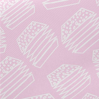 White Flat Line Geometric Burg Midweight Cotton Poplin