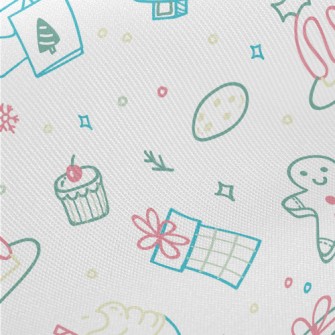 Cute Christmas Pattern Midweight Cotton Poplin