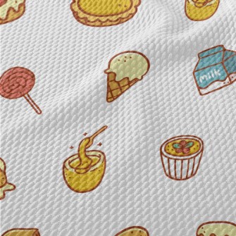 Dessert Lollipop Milk Flour Birdseye Piqué