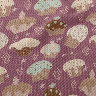 American Abstract Cup Cake Birdseye Piqué