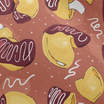 Hand Drawn Fortune Cookies Chiffon