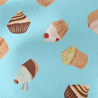 Hand Drawn Colorful Cupcakes Waterproof Canvas