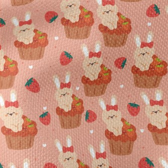 Bunny In Strawberry Cupcake Waterproof Canvas