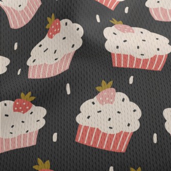 Cute Strawberry Cupcake Athletic Mesh Flat Back
