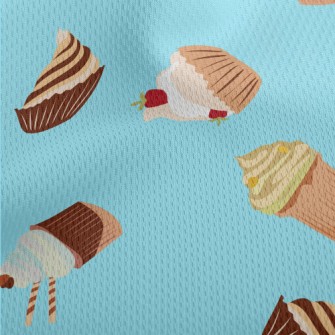 Hand Drawn Colorful Cupcakes Athletic Mesh Flat Back