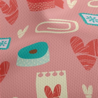 Hand Drawn Love Heart Paper Cl Athletic Mesh Flat Back