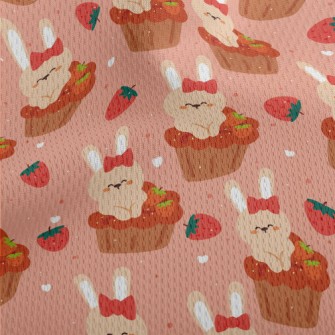 Bunny In Strawberry Cupcake Athletic Mesh Flat Back