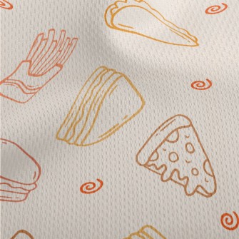 Simple Style Fast Food Pattern Athletic Mesh Flat Back
