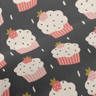 Cute Strawberry Cupcake Performance Linen