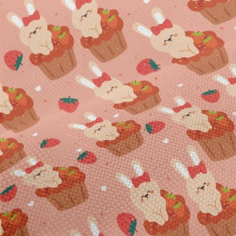 Bunny In Strawberry Cupcake Performance Linen