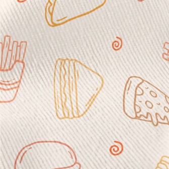 Simple Style Fast Food Pattern Standard Corduroy