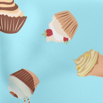 Hand Drawn Colorful Cupcakes Stretch Ponte