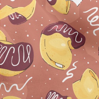 Hand Drawn Fortune Cookies Micro Fleece