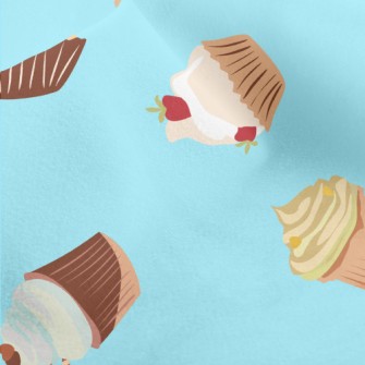 Hand Drawn Colorful Cupcakes Micro Fleece