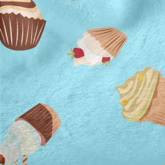 Hand Drawn Colorful Cupcakes Minky