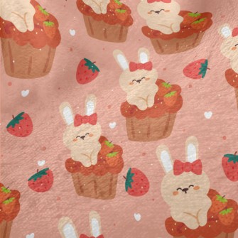 Bunny In Strawberry Cupcake Minky