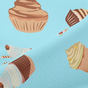 Hand Drawn Colorful Cupcakes Piqué