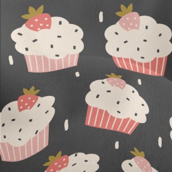 Cute Strawberry Cupcake Lightweight Performance Linen
