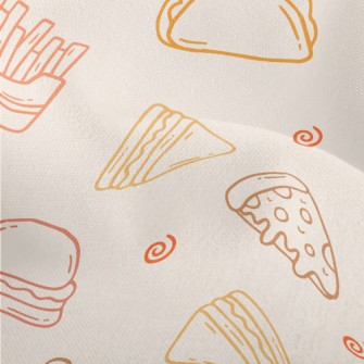Simple Style Fast Food Pattern Lightweight Performance Linen