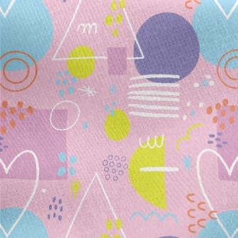 Colorful Love Triangle Circula Jersey Backed Fleece