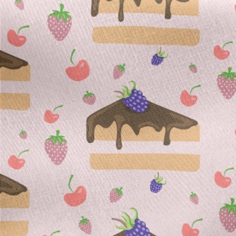 Blueberry Cake With Berries Jersey Backed Fleece