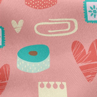 Hand Drawn Love Heart Paper Cl Jersey Backed Fleece