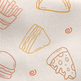 Simple Style Fast Food Pattern Jersey Backed Fleece
