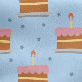 Birthday Cake With Stars Jersey Backed Fleece