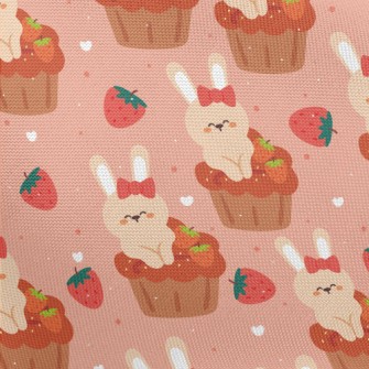 Bunny In Strawberry Cupcake Pongee