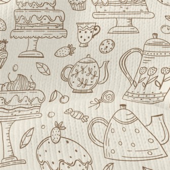 Teapot Biscuits Stretch Jersey