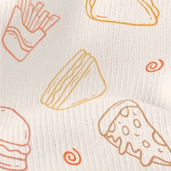 Simple Style Fast Food Pattern Stretch Jersey