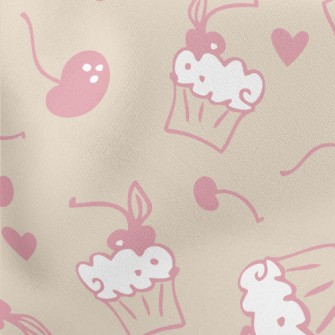 Cherry Cream Cupcakes And Cher Lightweight Cotton Poplin