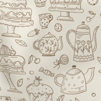 Teapot Biscuits Lightweight Cotton Poplin