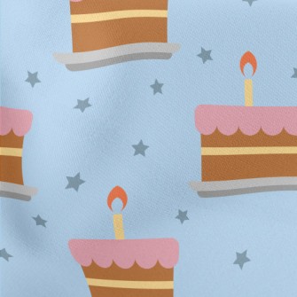 Birthday Cake With Stars Lightweight Cotton Poplin