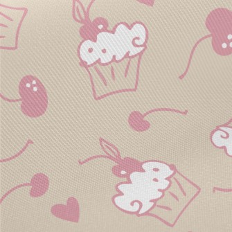 Cherry Cream Cupcakes And Cher Midweight Cotton Poplin
