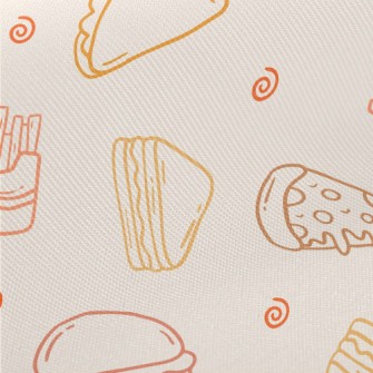Simple Style Fast Food Pattern Midweight Cotton Poplin