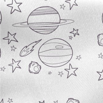 Planets And Meteors Jersey Backed Fleece