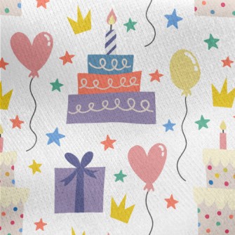 Cute Birthday Cake Gift Balloo Jersey Backed Fleece