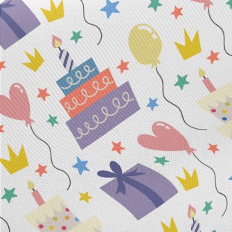 Cute Birthday Cake Gift Balloo Midweight Cotton Poplin