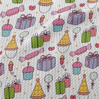 Party Hat Gift Cake Candy Birdseye Piqué