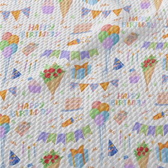 Colorful Birthday Balloon Cake Birdseye Piqué