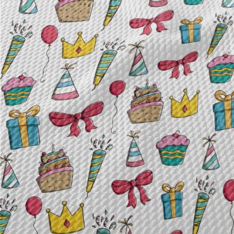 Birthday Cake Hat Balloon Popp Birdseye Piqué