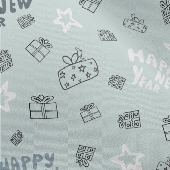 Happy New Year And Gift Stars Chiffon