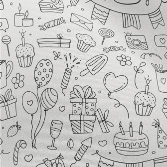 Line Birthday Cake Banner Gift Chiffon