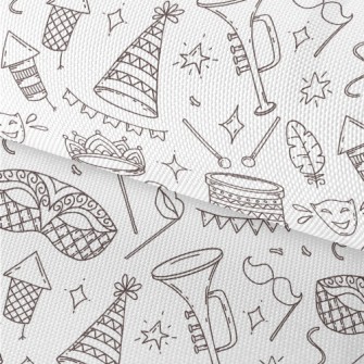 Doodle Carnival Masks And Musi Waterproof Oxford